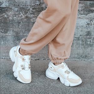 Tan/white chunky sneakers
